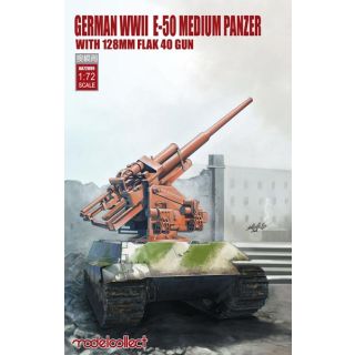 German WWII E-50 Medium Panzer with 128mm Flak 40 Gun 1/72 [ModelCollect]