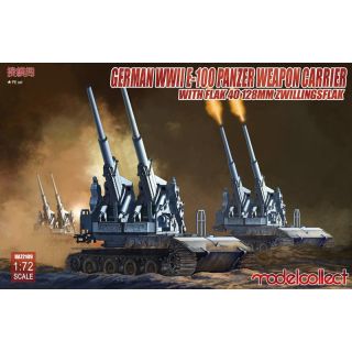 German WWII E-100 Panzer Weapon Carrier with Flak 40 128 mm Zwillingsflak 1/72 [ModelCollect]