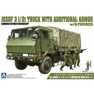 JGSDF 3 1/2t Truck with Additional Armor w/6 Figures 1/72 (Military Model #11) [Aoshima]
