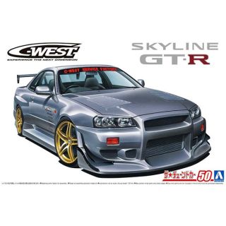 Nissan C-WEST BNR34 Skyline GT-R '02 1/24 (Tuned Car #50) [Aoshima]