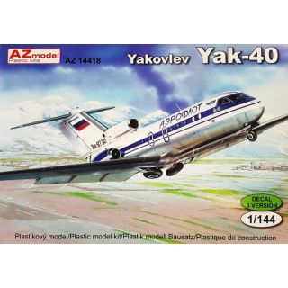Jakovlev Jak-40 (Yakovlev Yak-40) Aeroflot, Lybia, ČSA 1/144 [AZmodel]