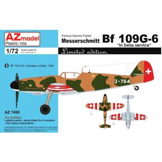 Famous German Fighter Messerschmitt BF 109G-6 "In Swiss Service" (Limited Edition) 1/72 [AZmodel]