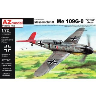 Luftwaffe Fighter Messerschmitt Me 109G-0 "V-Tail" Aces 1/72 [AZmodel]