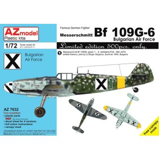 Famous German Fighter Messerschmitt Bf 109G-6 Bulgarian Airforce Limited Edition 1/72 [AZmodel]