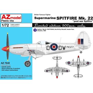 British Famous Fighter Supermarine Spitfire Mk.22 "Postwar Spitfire" Limited Edition 1/72 [AZmodel]