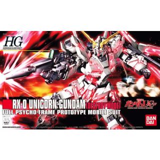 RX-0 Unicorn Gundam (Destroy Mode) Full Psycho-Frame Prototype Mobile Suit 1/144 [Bandai HGUC Gundam #100]