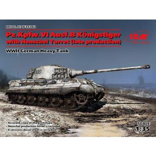 Pz.Kpfw.VI Ausf.B Königstiger with Henschel Turret (late production) - WWII German Heavy Tank 1/35 [ICM]