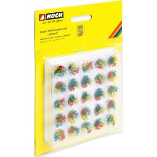 PROFI Grass Tufts "Blossoming" Flocked in Multiple Colours 25 pcs, 9 mm