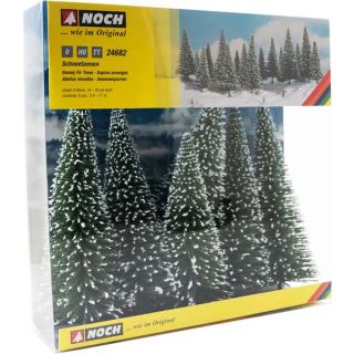 Snowy Fir Trees 6 pcs, 14-18 cm