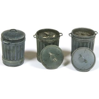 Vallejo Diorama Accessories 212: Garbage Bins #1 (3 pcs.) 1/35