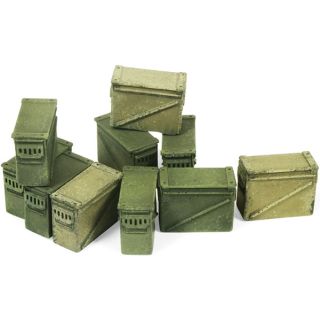 Vallejo Diorama Accessories 221: Large Ammo Boxes 12,7 mm. (10 pcs.) 1/35