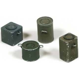 Vallejo Diorama Accessories 224: WWII German Food Containers (4 pcs.) 1/35