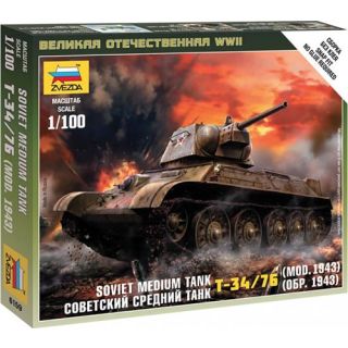 Soviet Medium Tank T-34/76 (mod.1943) 1/100 [Zvezda]