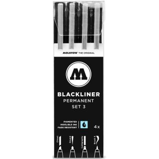 Molotow BLACKLINER Set 3 (Chisel, Round, Calligraphy, Brush S) 
