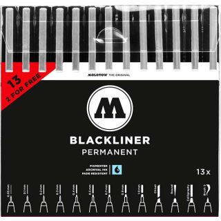Molotow BLACKLINER Complete Set 13 (13 pens) 