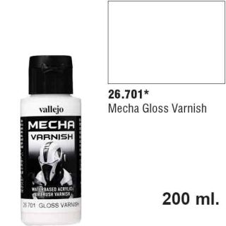 Vallejo Mecha Varnish 701: Gloss Varnish 60 ml.