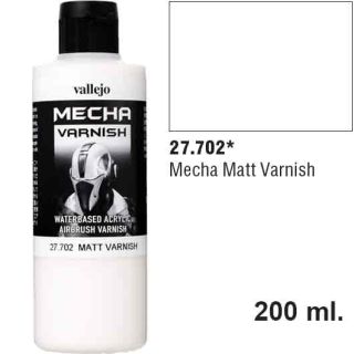 Vallejo Mecha Varnish 702: Matt Varnish 200 ml.