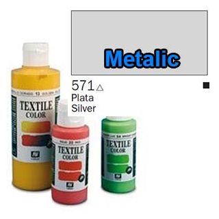 Vallejo Textile Color 571: Metalic Silver 60 ml.