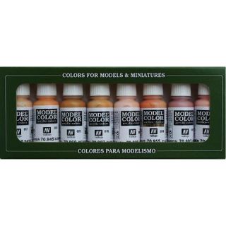Vallejo Model Color Set 124: Face & Skin Tones (8 colors)