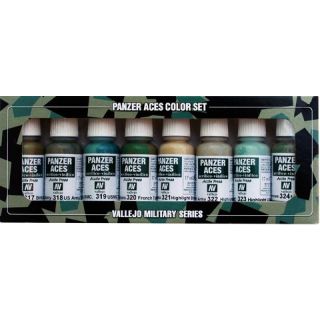 Vallejo Panzer Aces Color Set No 3: Allied Crew Uniforms (8 colors)