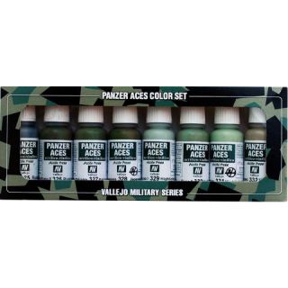 Vallejo Panzer Aces Color Set No 4: USSR, IT, JAP Crew Uniforms (8 colors)