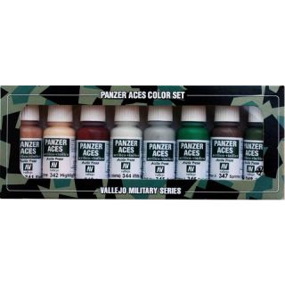 Vallejo Panzer Aces Color Set No 6: Skin Tone, Splinter Camouflage (8 colors)