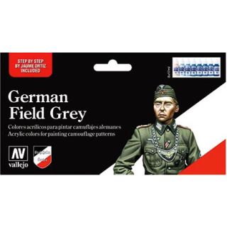 Vallejo Model Color Set 181: German Field Grey Uniform by Jaume Ortiz (8 colors)