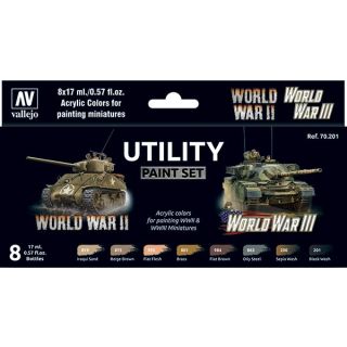 Vallejo WWII & WWIII Paint Set 201: Utility Paint Set (8 colors)