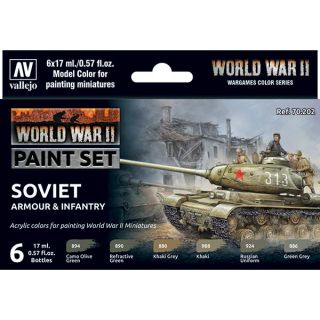 Vallejo WWII Paint Set 202: WWII Soviet Armour & Infantry (6 colors)