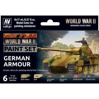 Vallejo WWII Paint Set 205: WWII German Armour (6 colors)