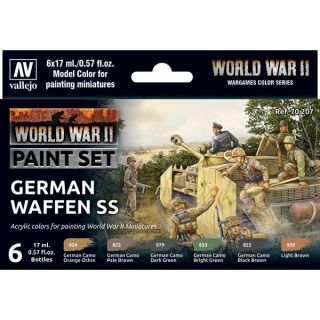 Vallejo WWII Paint Set 207: WWII German Waffen SS (6 colors)