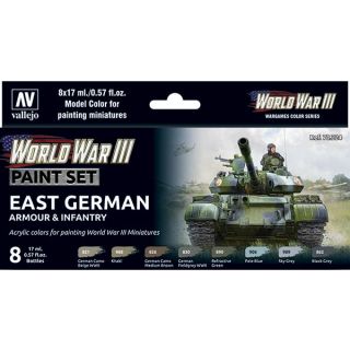 Vallejo WWIII Paint Set 224: WWIII East German Armour & Infantry (8 colors)