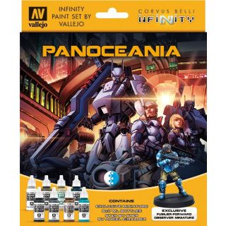 Vallejo Infinity Paint Set 231: PanOceania (8 colors with exclusive minifigure)