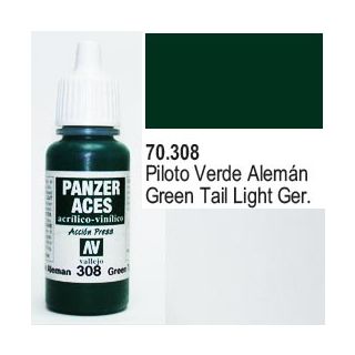 Vallejo Panzer Aces 308: Green Tail Light 17 ml.