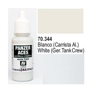 Vallejo Panzer Aces 344: German Tanker (White) 17 ml.