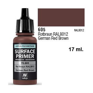 Vallejo Acrylic Polyurethane Primer - German Red Brown 17 ml.