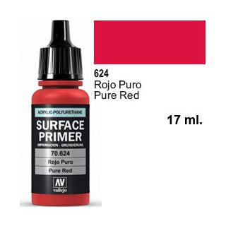 Vallejo Acrylic Polyurethane Primer - Pure Red 17 ml.