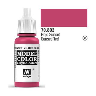 Vallejo 041: Modelcolor 802: Sunset Red 17 ml.