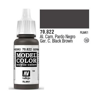 Vallejo 150: Modelcolor 822: German Camouflage Black Brown 17 ml.