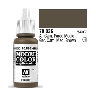 Vallejo 145: Modelcolor 826: German Camouflage Medium Brown 17 ml.
