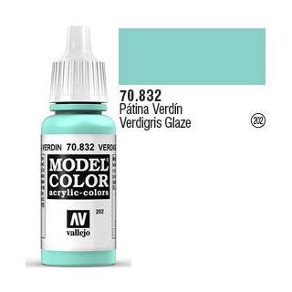 Vallejo 202: Modelcolor 832: Verdigris Glaze 17 ml.