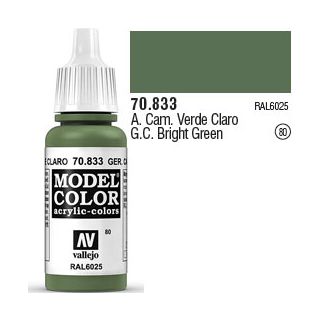 Vallejo 080: Modelcolor 833: German Camouflage Bright Green 17 ml.
