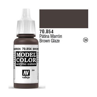 Vallejo 204: Modelcolor 854: Brown Glaze 17 ml.