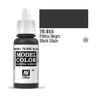 Vallejo 205: Modelcolor 855: Black Glaze 17 ml.