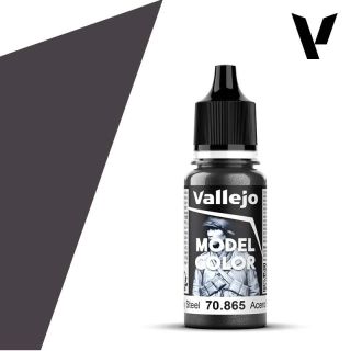 Vallejo 196: Model Color 865: Oily Steel 18 ml.
