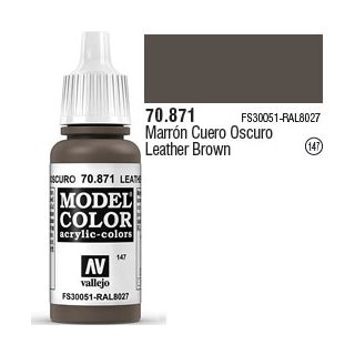 Vallejo 147: Modelcolor 871: Leather Brown 17 ml.
