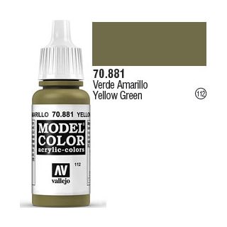 Vallejo 112: Modelcolor 881: Yellow Green 17 ml.