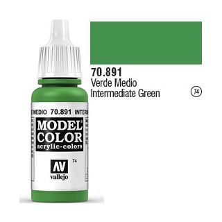 Vallejo 074: Modelcolor 891: Intermediate Green 17 ml.