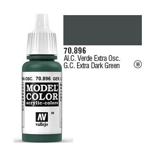 Vallejo 099: Modelcolor 896: German Camouflage Extra Dark Green 17 ml.