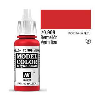 Vallejo 028: Modelcolor 909: Vermillion 17 ml.